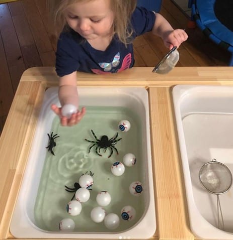 TODDLER Halloween SENSORY ACTIVITY party ideas - water play