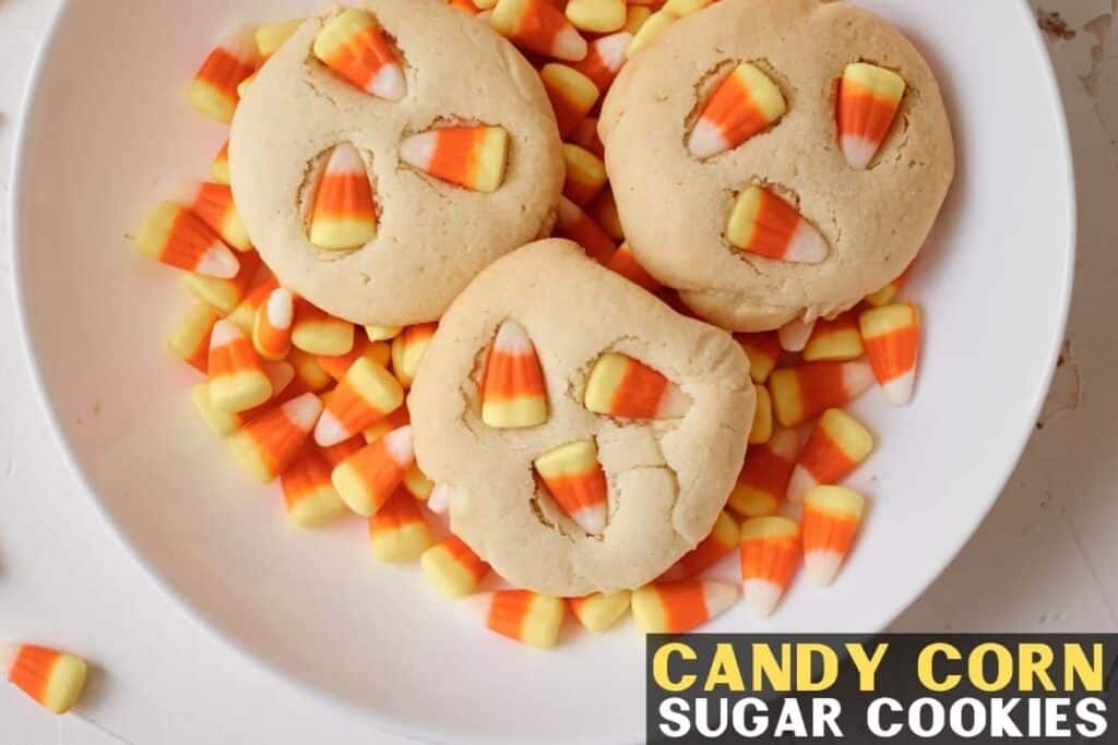 Candy Corn Halloween Sugar Cookies