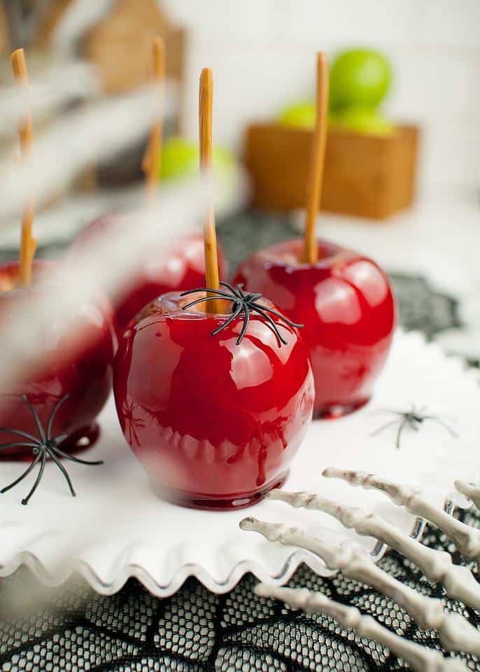 candied apple halloween snacks for toddlers