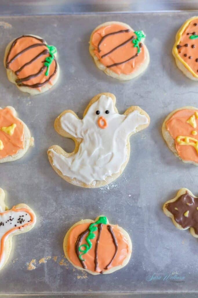 Halloween Sour Cream Sugar Cookie treats for 2 years old and above