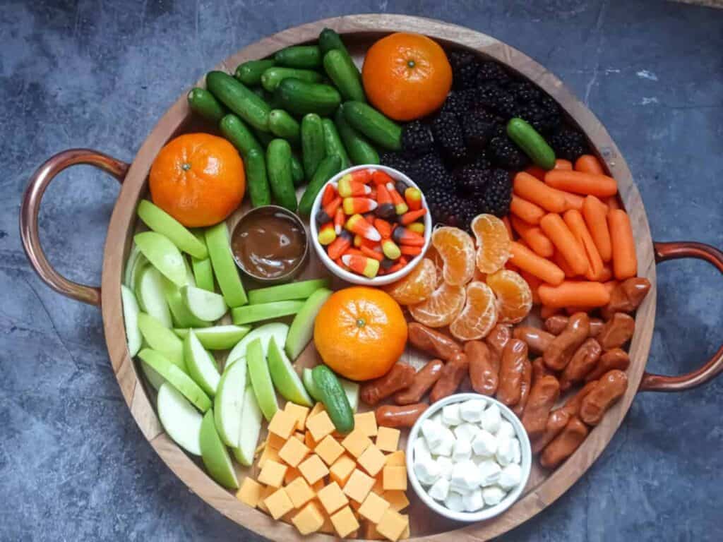 Healthy Halloween Snack Board treats for toddlers and big kids