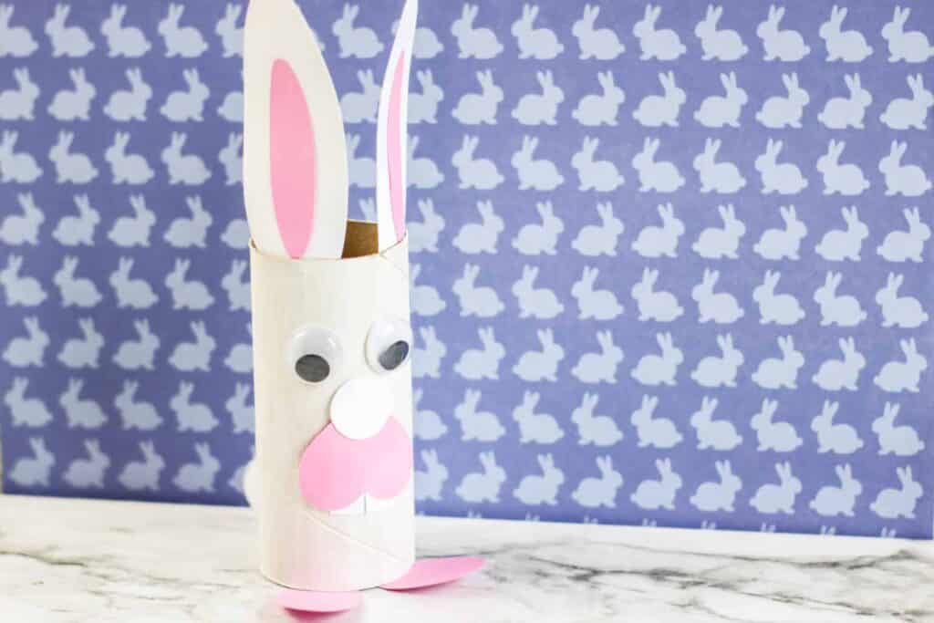 Toilet paper roll Easter Bunny craft for toddlers 2 and 3 years old