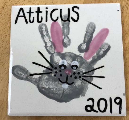 easter handprint craft little bunnies for 2 and 3 year olds