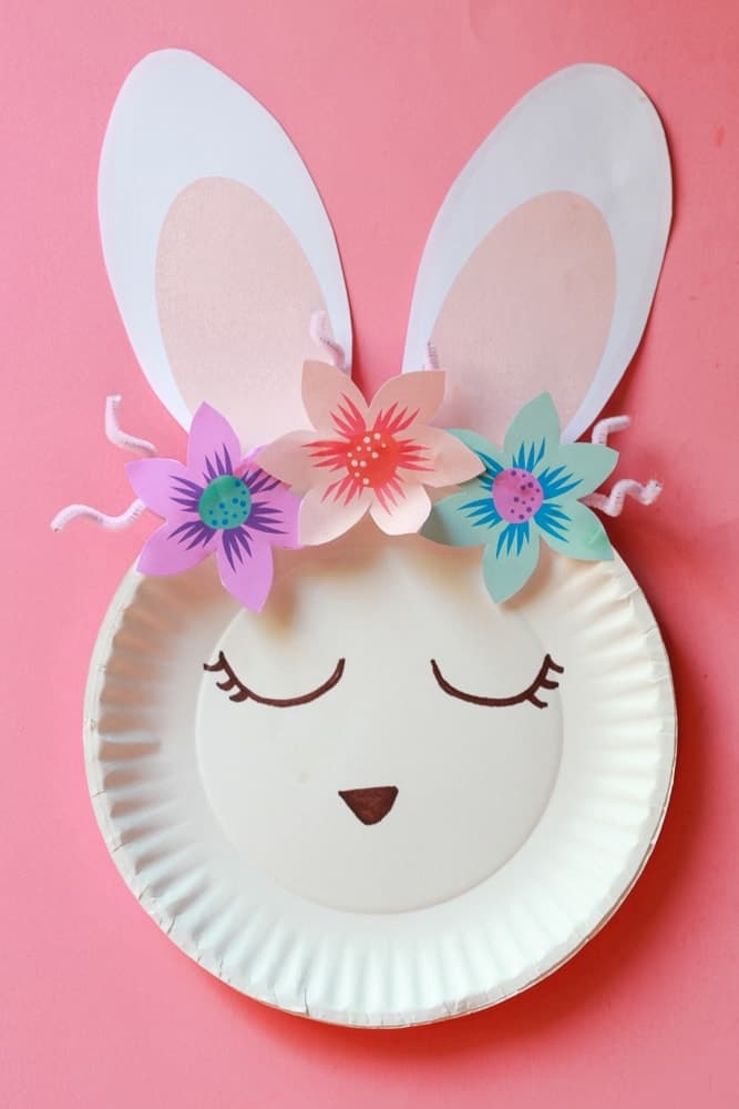 Easter Bunny Paper Plate Craft for 2 year olds