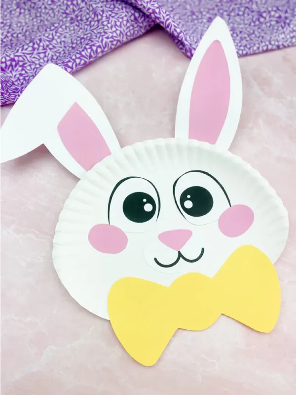 Easter Bunny Paper Plate Craft for toddlers [Free Template]