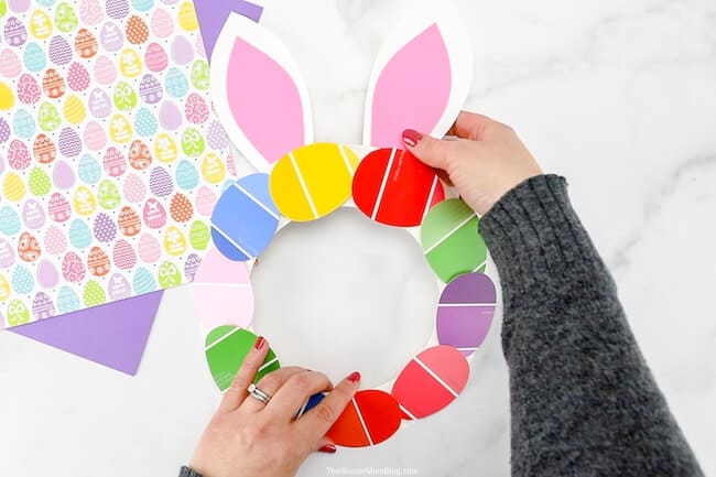 Paper Plate Easter Bunny Wreath from The Soccer Mom Blog