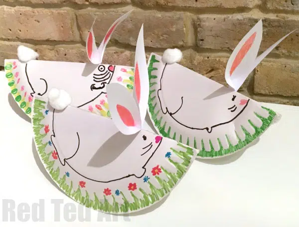 Easy Rocking Paper Plate Bunny Craft for 3 year olds
