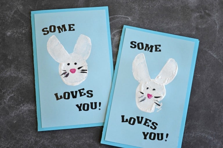 Potato Stamped Bunny Cards for toddlers from Make And Takes