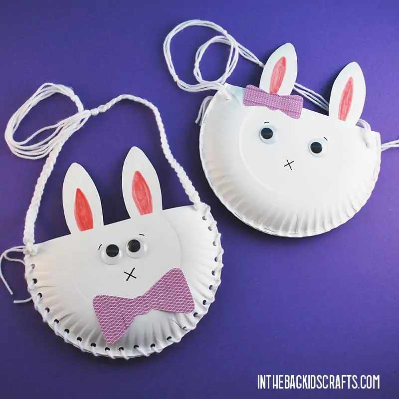 Paper Plate Bunny Craft & Treat Bag for 2 and 3 year olds from In The Bag Kids Crafts