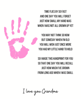 Poem for Grandma with handprint for toddlers to make on Mothers DAy