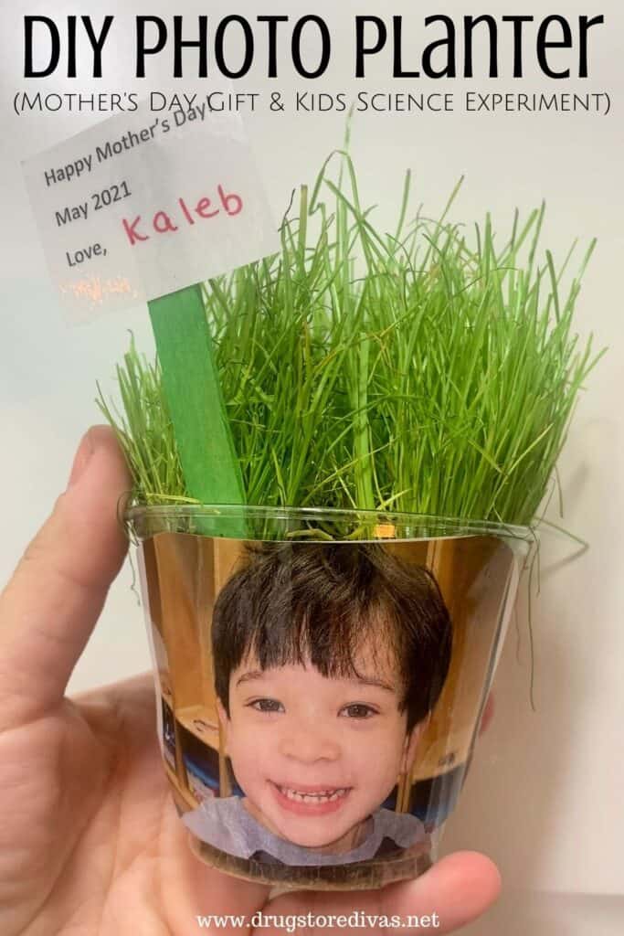 Grass Head Photo Planter  Homemade Mothers Day Gifts from your child 