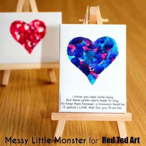 Fingerprint heart craft to make with toddlers