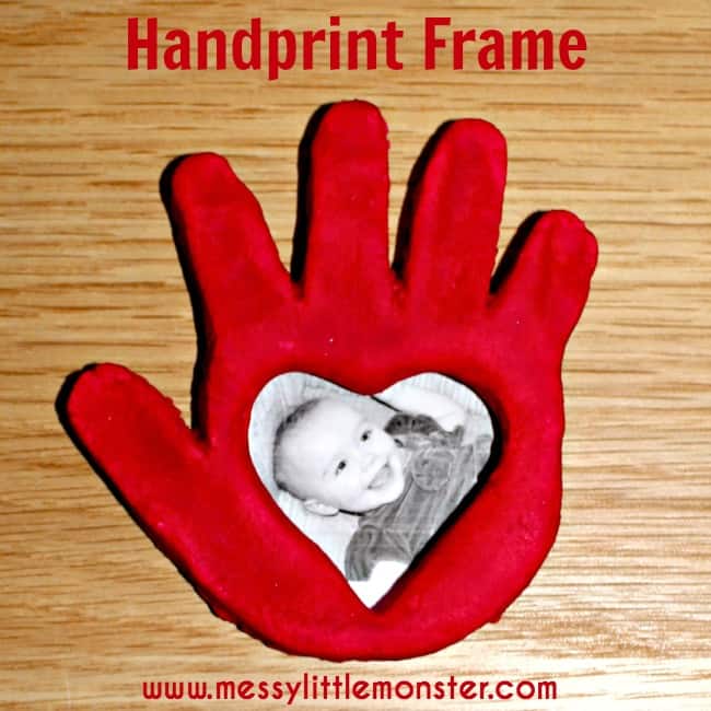 Salt Dough Heart Handprint Frame np for toddlers on Mothers Day