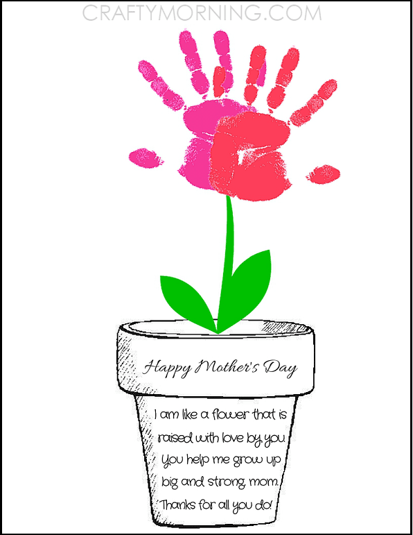 Printable Poem Flower Pot for Mother's Day (free template)