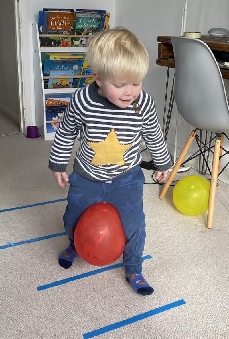fun indoor balloon games & gross motor activity for 2 year olds