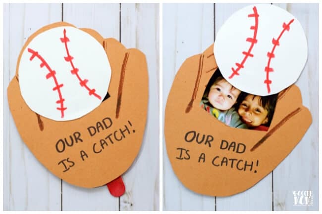 Baseball Fathers Day Card craft for 2 years old