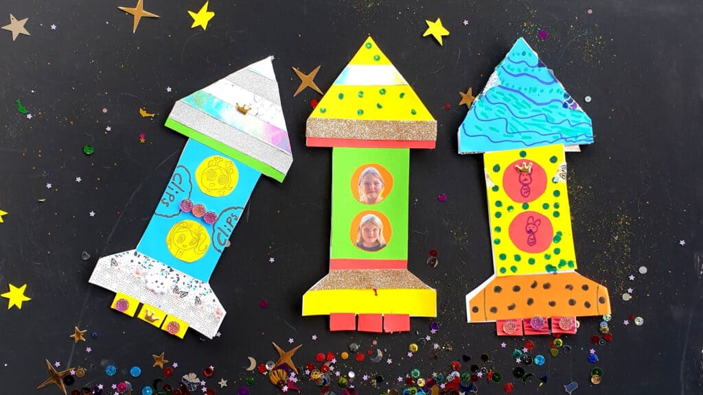 Rocket Card crafts for toddlers to make for fathers day