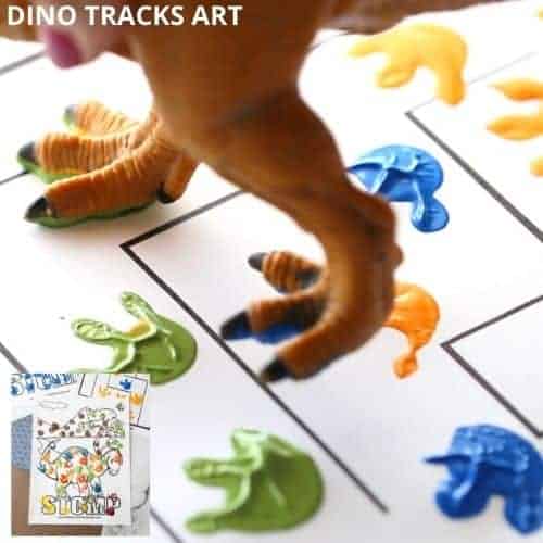 dinosaur Tracks art activities for preschoolers
