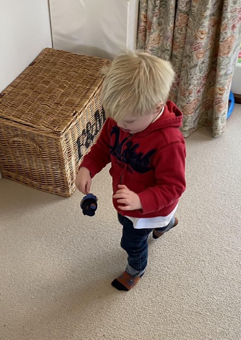 Egg and spoon race activity for preschoolers and toddlers indoors