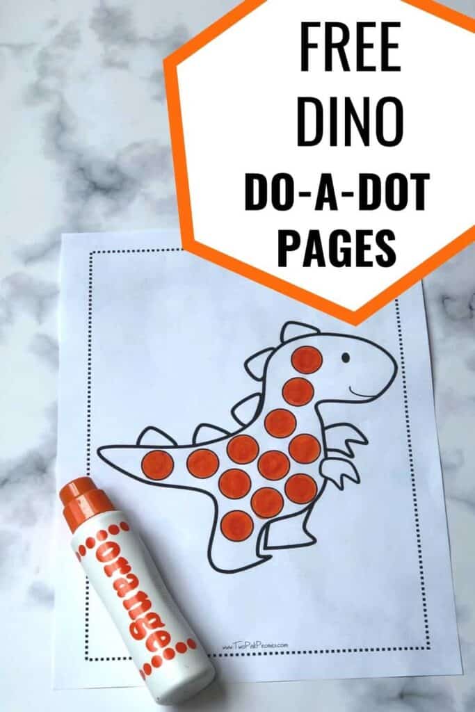Free Printable Marker dinosaur art activities for preschoolers