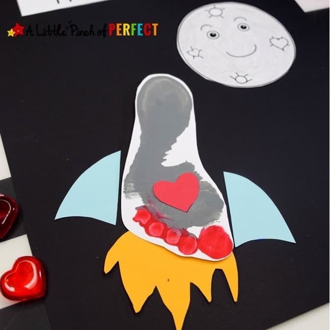 Footprint Rocket Father's Day Card for 2 years old to make