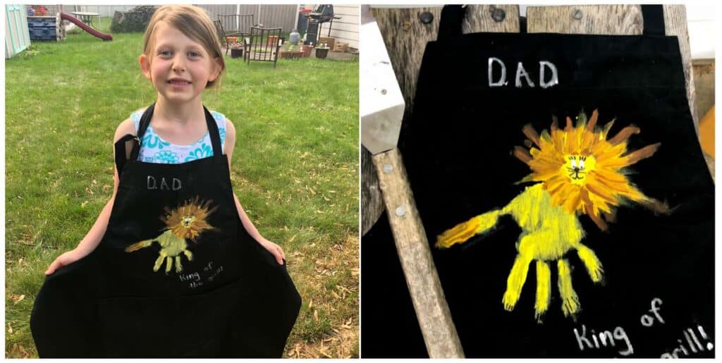 Grill Apron fathers day crafts for toddlers for Dad and grandpa
