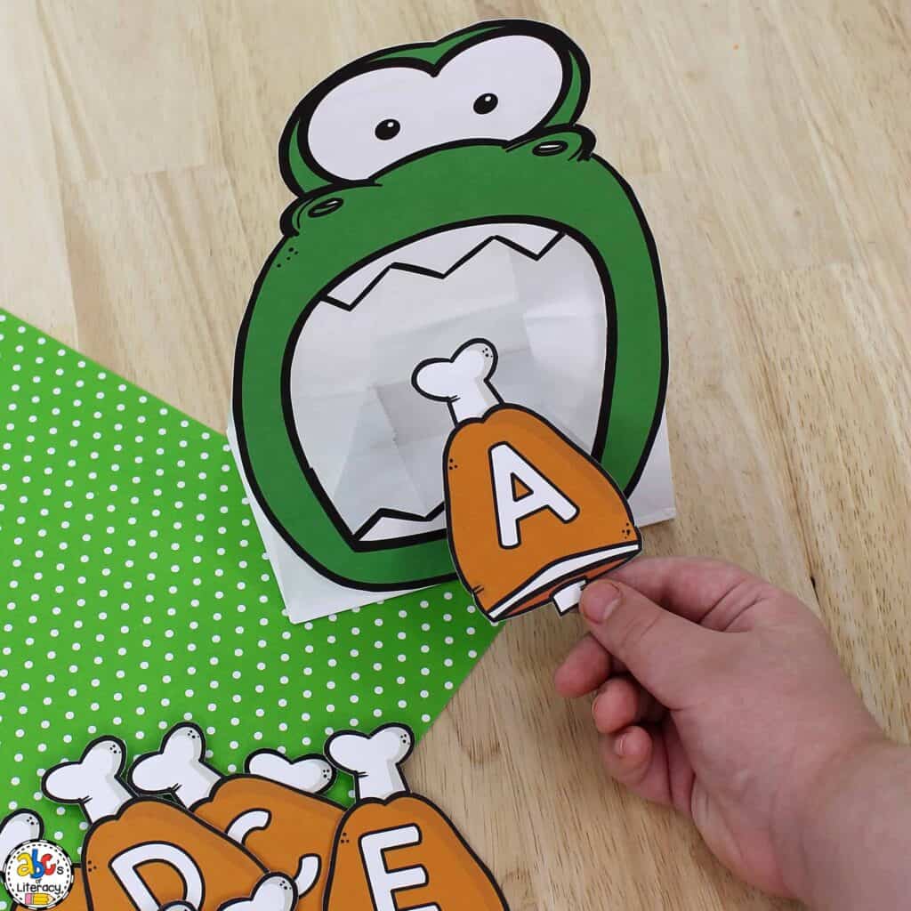 Learning Alphabets through dinosaur activities for preschoolers
