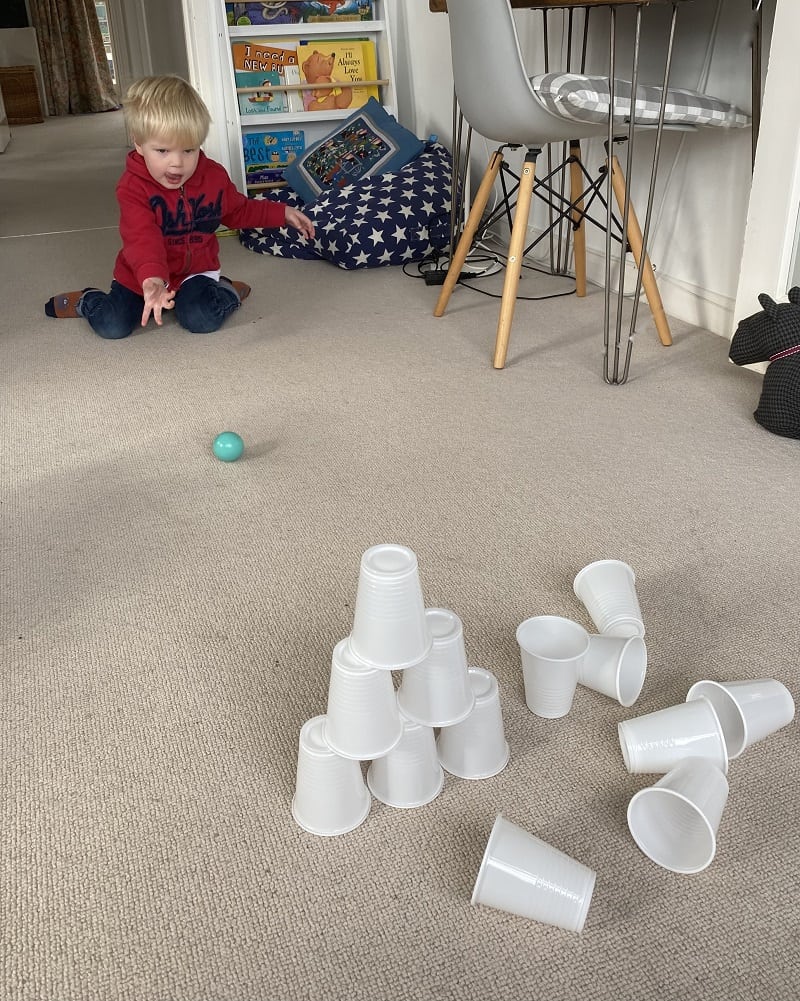 fun indoor skittles game for 3 year olds
