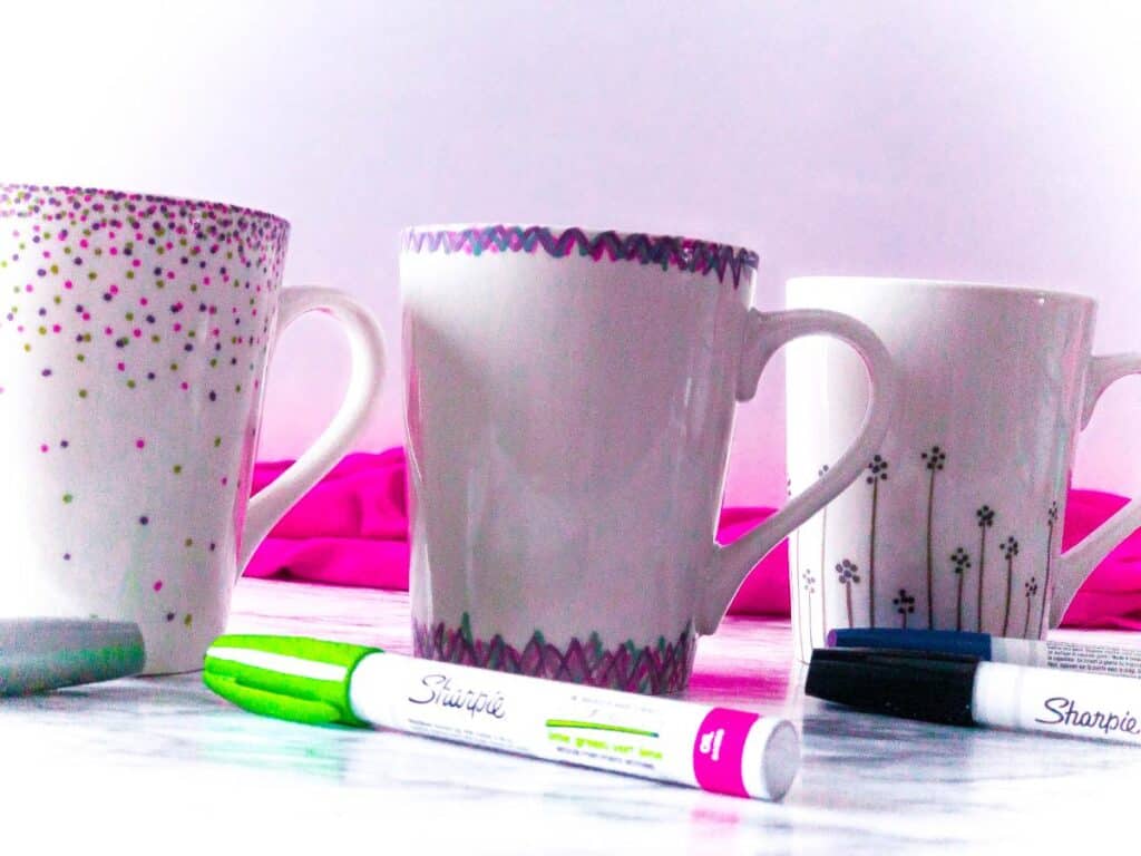 Dishwasher safe Sharpie mugs for homemade fathers day crafts