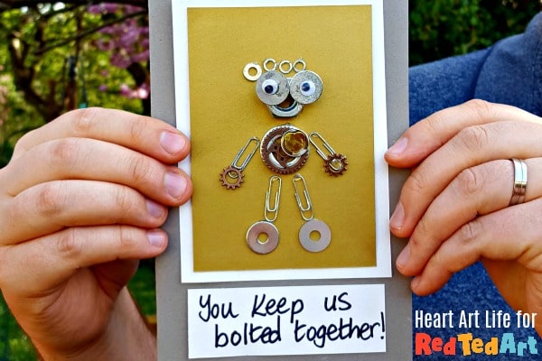homemade fathers day crafts made from nuts and bolts