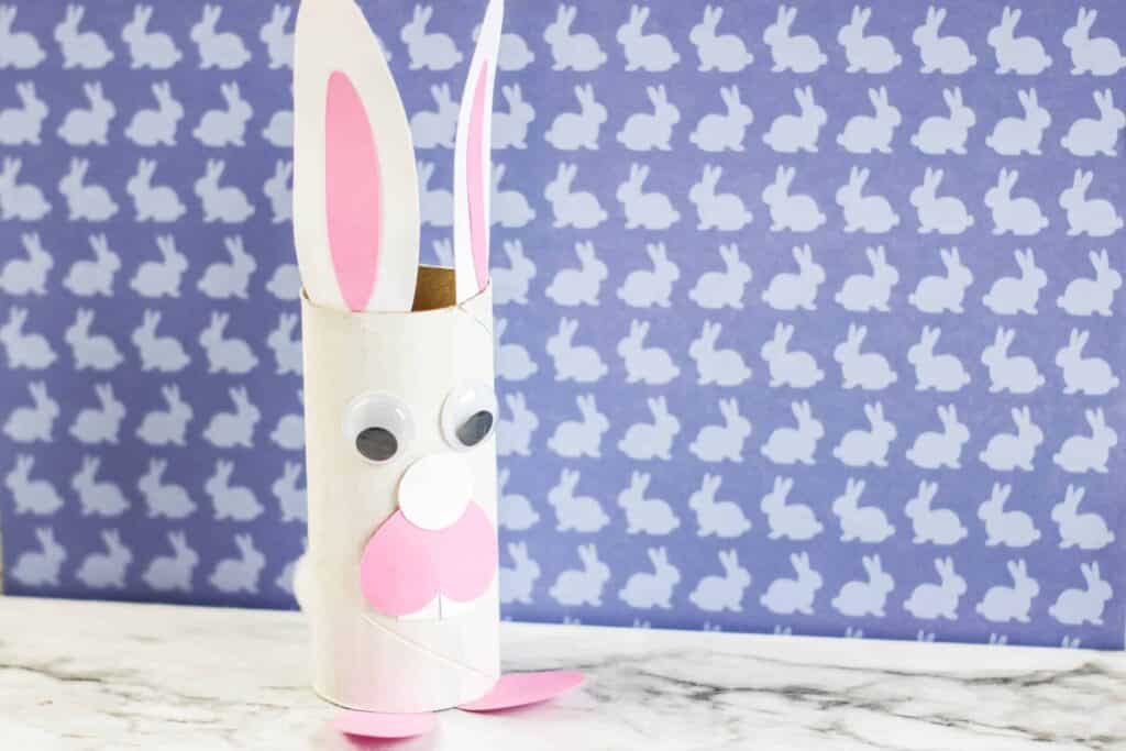 Easter bunny for toilet paper craft for toddlers