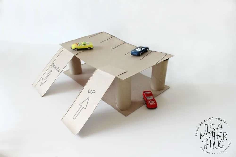 DIY garage for transportation theme crafts for preschool