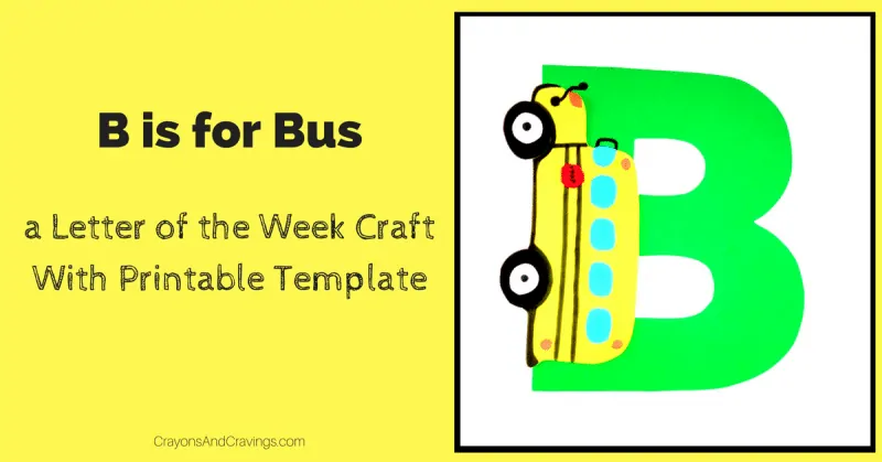 B for bus preschool craft ideas for transportation