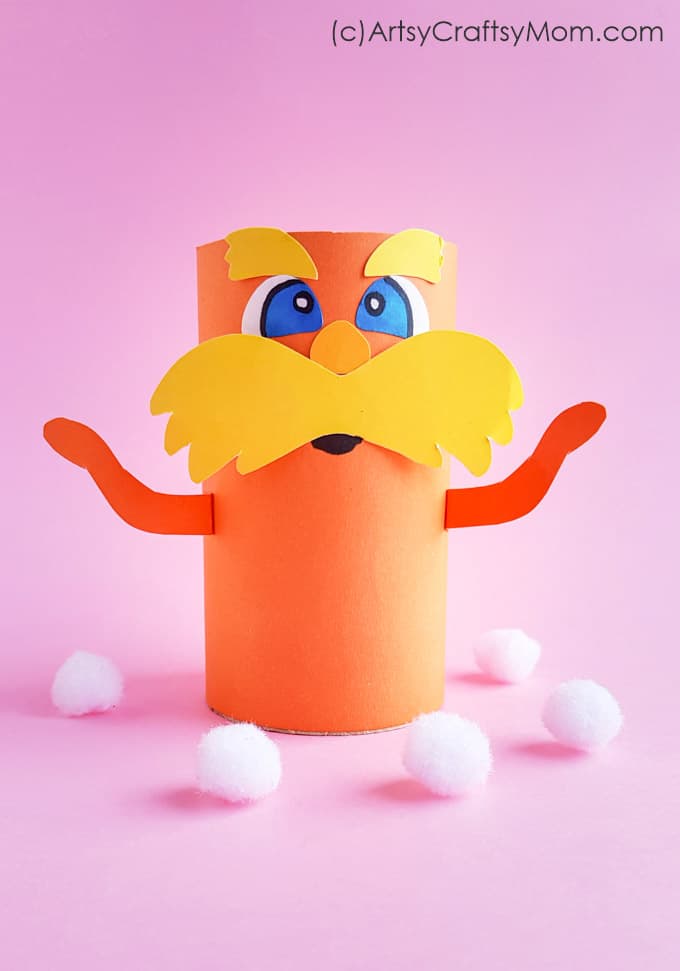 Toilet paper roll lorax craft for toddlers
