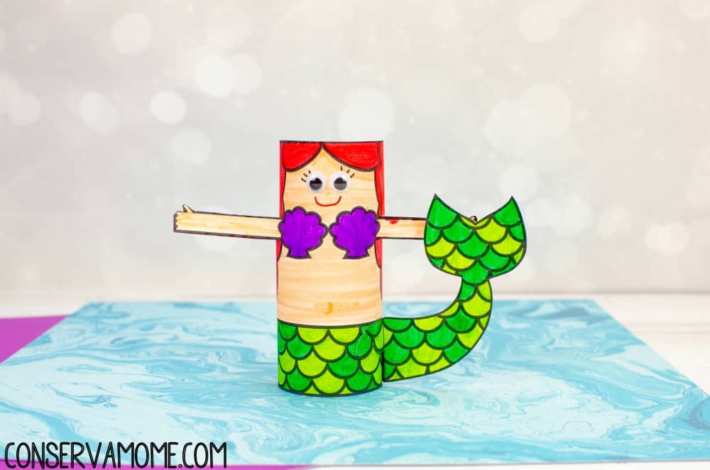 Mermaid toilet paper roll crafts for 3 year olds