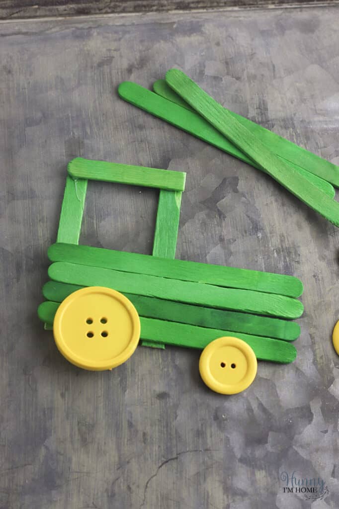 popsicle stick tractor transportation theme crafts for preschool