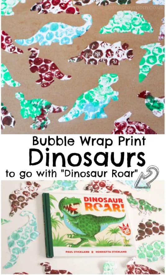 bubble wrap print dinosaurs