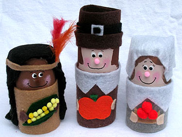 Pilgrim family toilet paper craft for toddlers