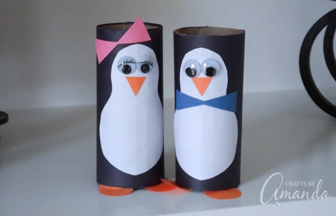 cute penguin toilet paper craft for 3 year olds