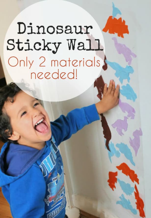 fun sticky wall dinosaur activities for 3 year olds