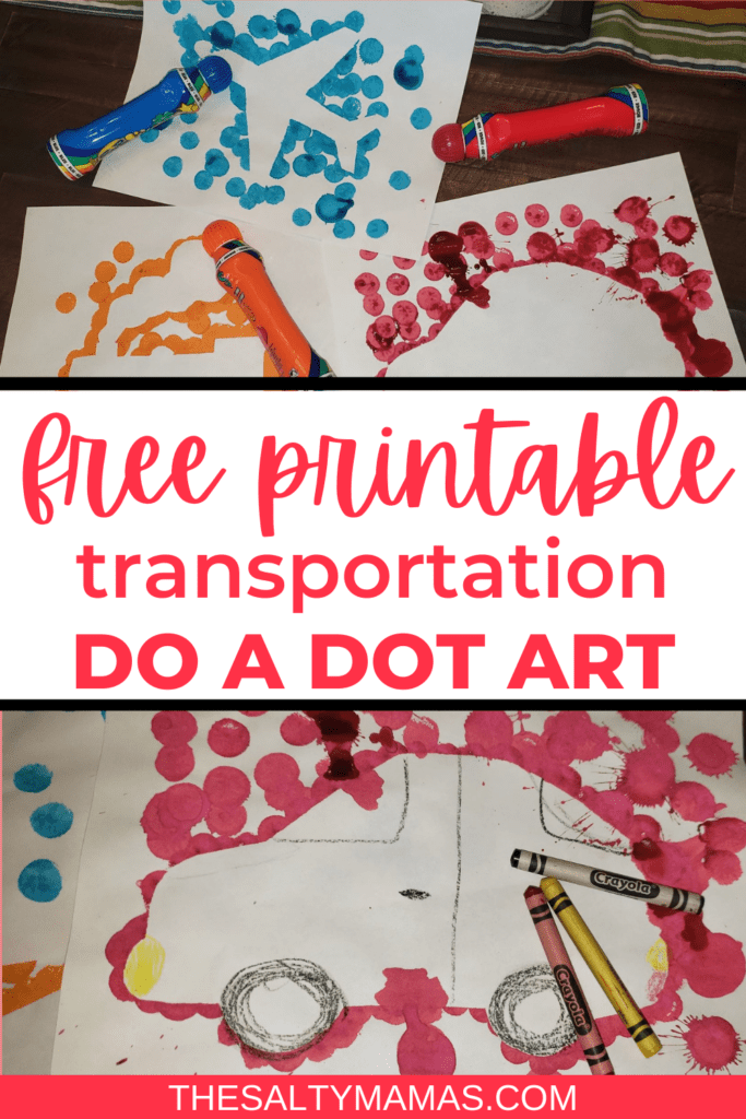 Do a dot transportation crafts for 2 year olds