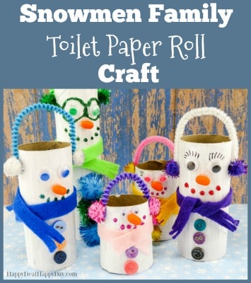 snowmen family as toilet paper roll crafts for 3 year olds