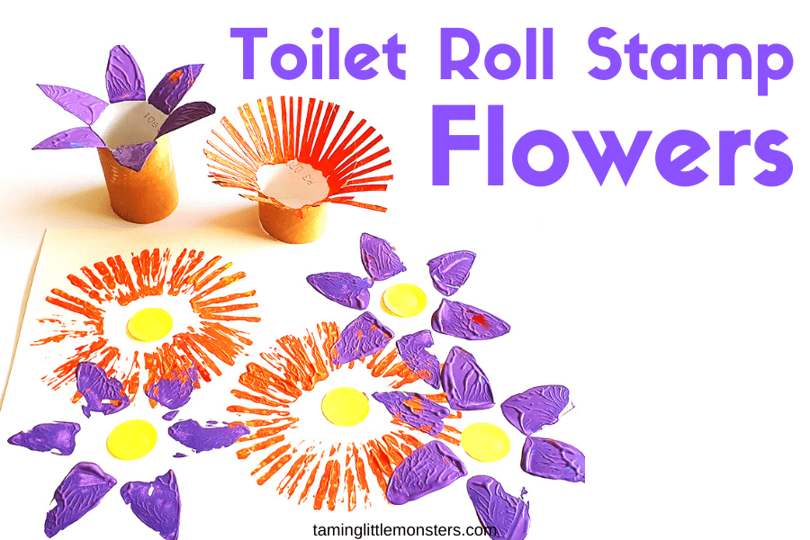 flower stamp for toilet paper roll crafts for 2 year olds