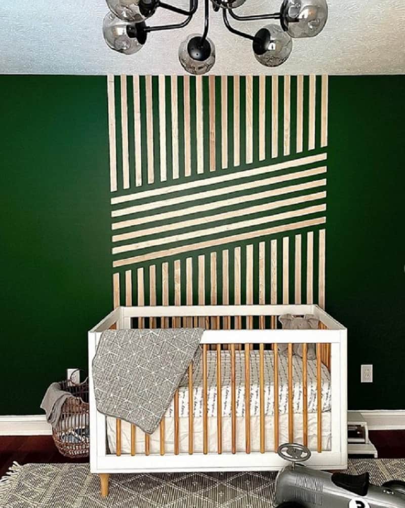  hunter green nursery ideas with wall accent