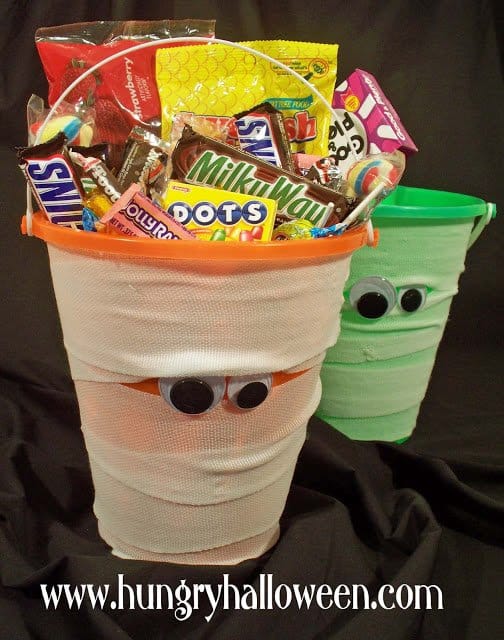 Mummy bucket of sweets as crafts for preschool