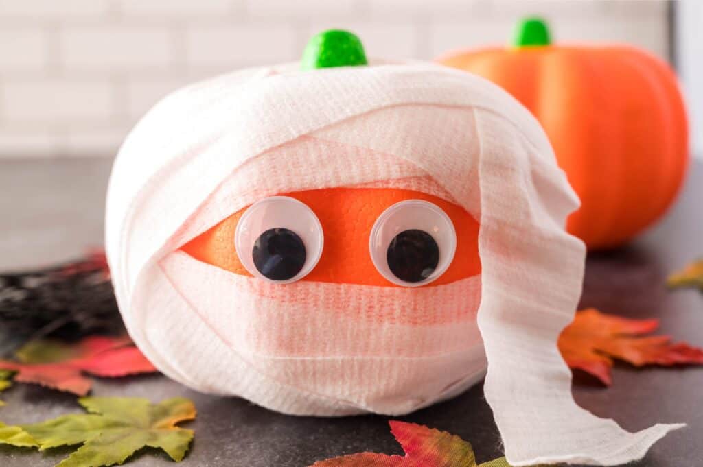 Mummy pumpkin crafts for preschool