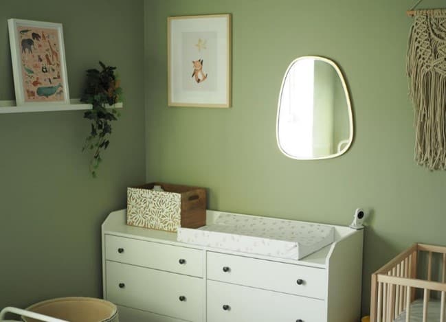 relaxing olive green nursery ideas