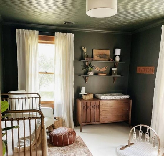 dark green nursery room