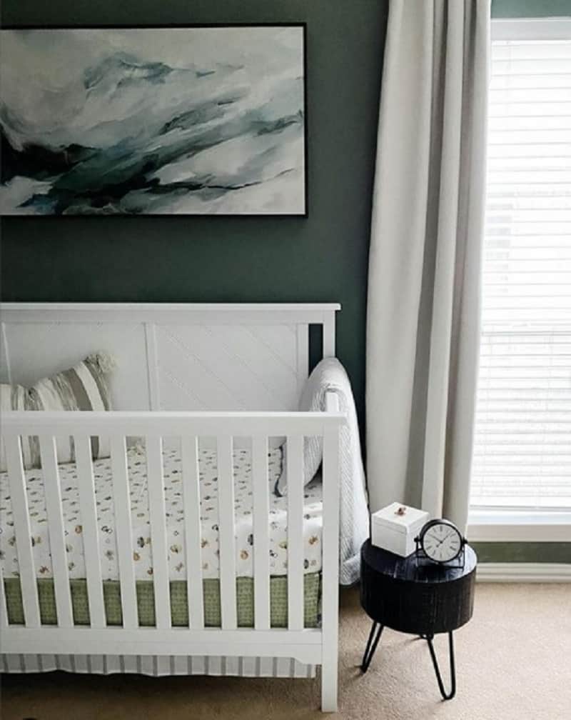 modern green and white nursery ideas