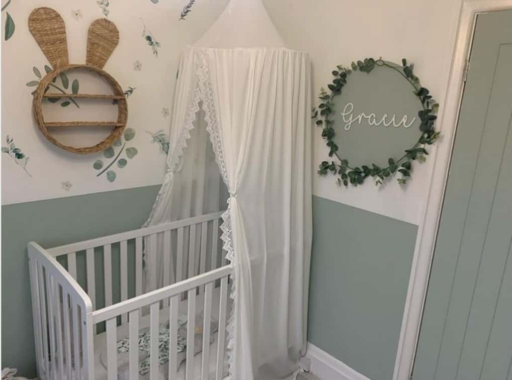 green and white nursery ideas for girls